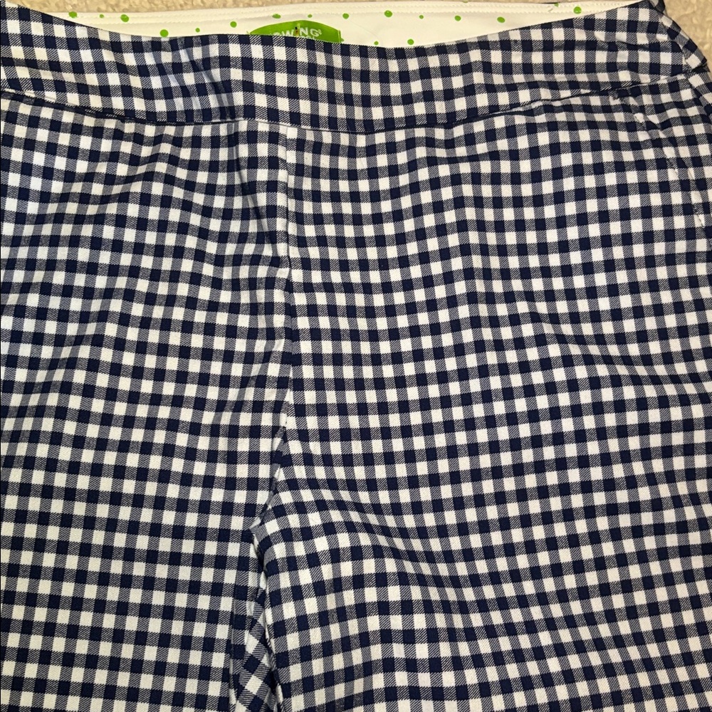 Swing Control Pull On Stretch Navy Gingham Golf P… - image 2